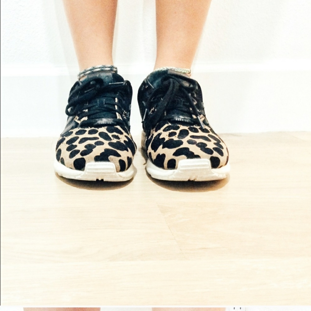 Leopard print Adidas tennis shoes